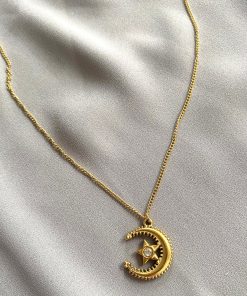 Ayyıldız Gold Renk Çelik Kolye