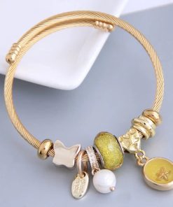 Deniz Yıldızı Çelik Gold Renk Pandora Bileklik