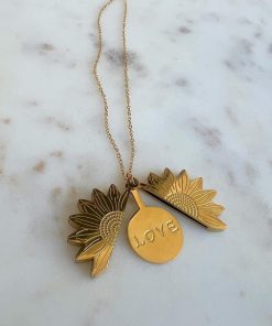 Açılır Güneş Love Çelik Kolye