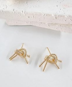 Gold Renk Düğüm Küpe