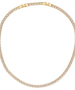 3 mm Zirkon Gold Renk Su Yolu Kolye